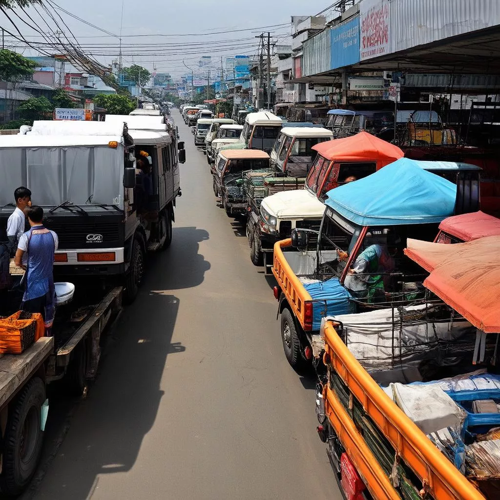 Buying and selling used trucks in Hanoi