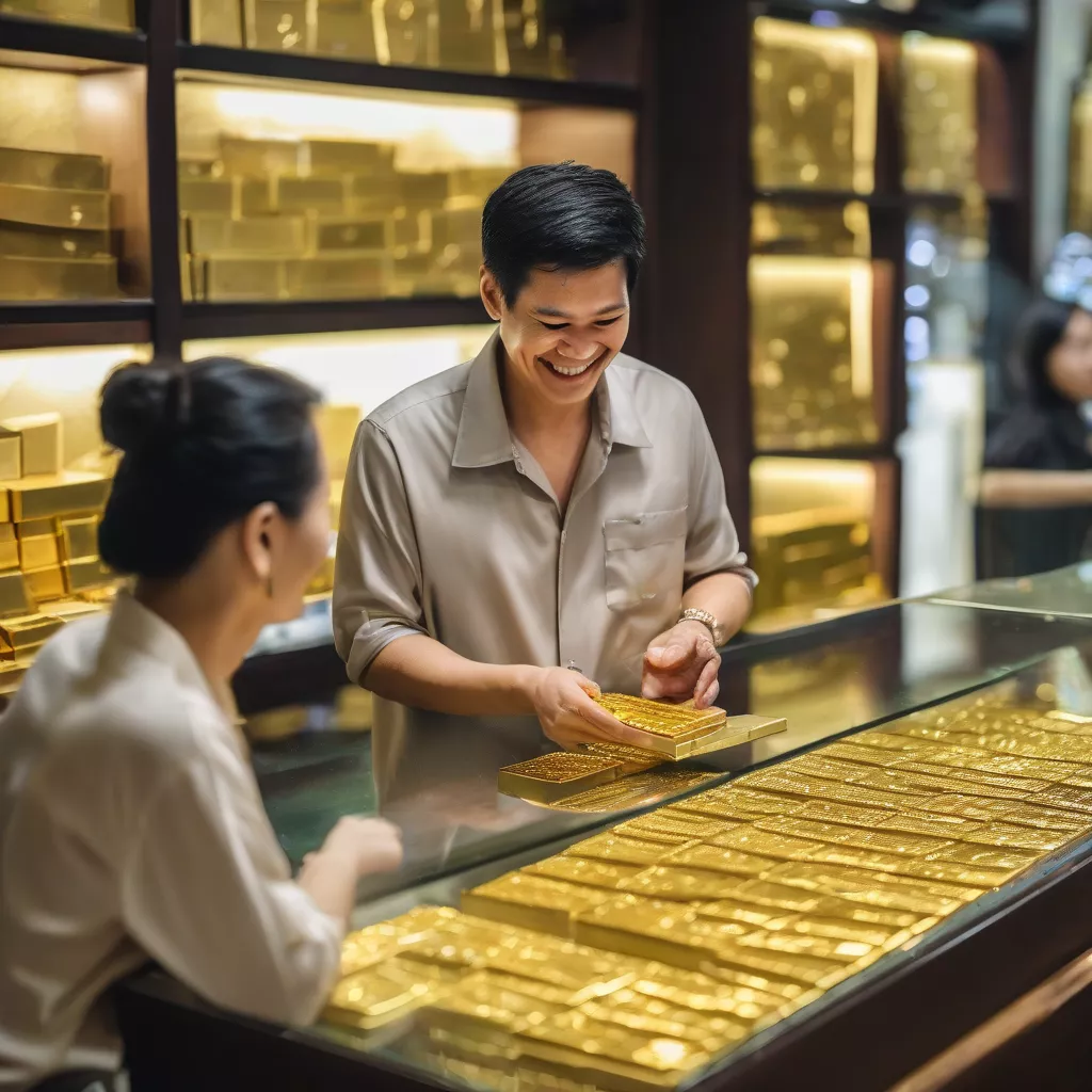 Customer buying SJC 9999 gold