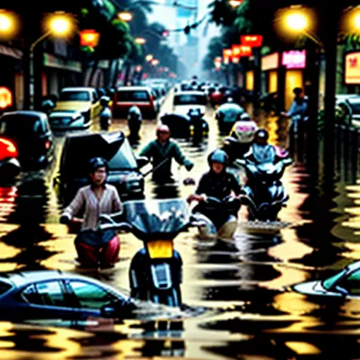 Camiões para o Tempo Chuvoso em Hanói