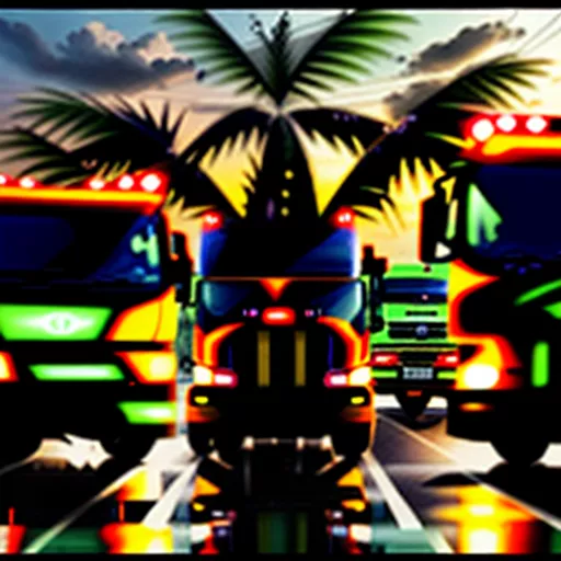 Dòng xe tải xếp hàng dài tại Ngã 3 Cửu Long