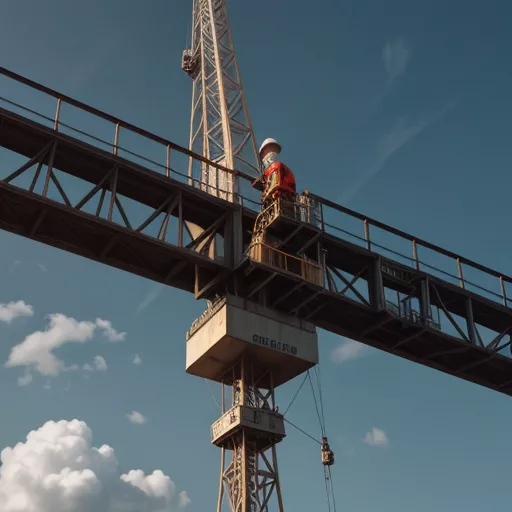 Tower Crane Operator at Work