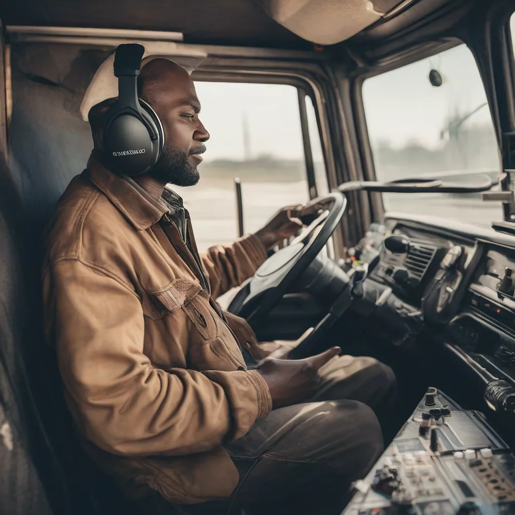 Listening to music in a truck
