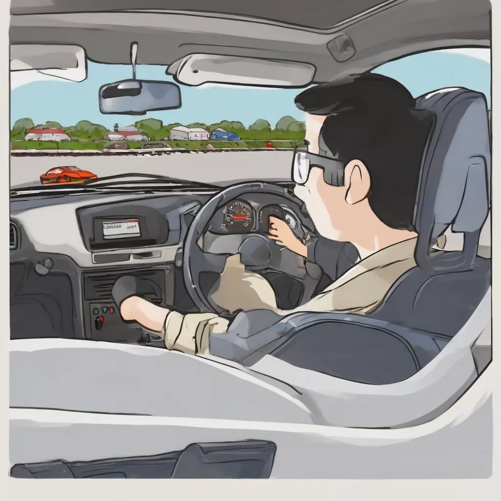 Người học lái xe đang luyện tập cùng giáo viên