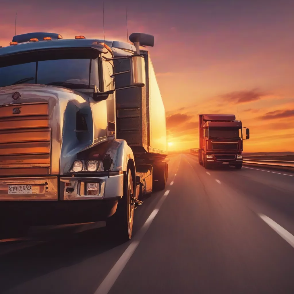 Pengemudi truk di jalan tol