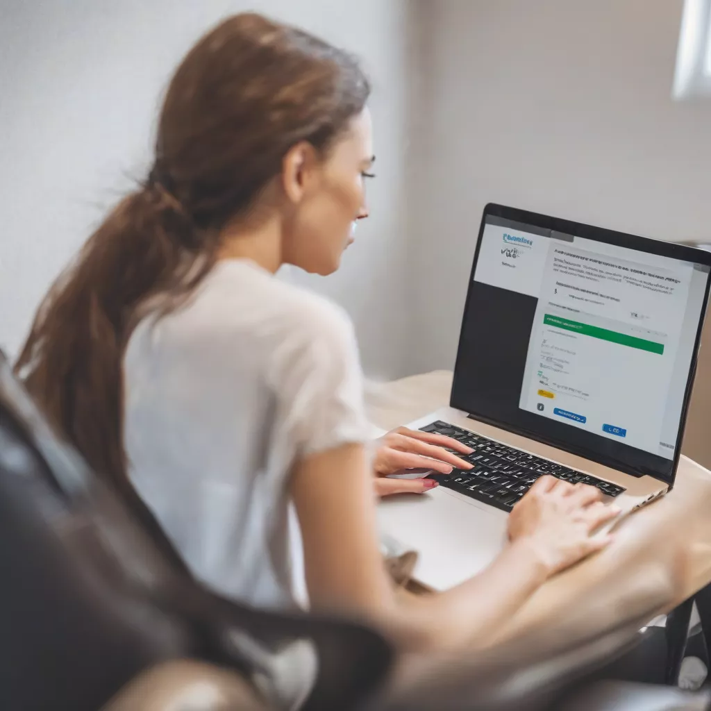 Seorang Wanita Menggunakan Software Ujian SIM