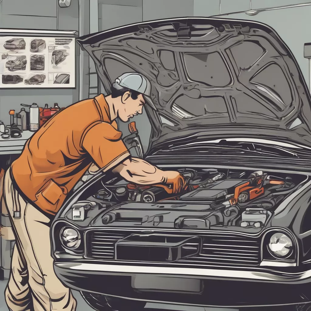 Mecânico a reparar um automóvel