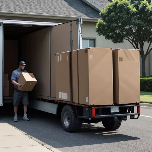 Operai che caricano merci su un autocarro