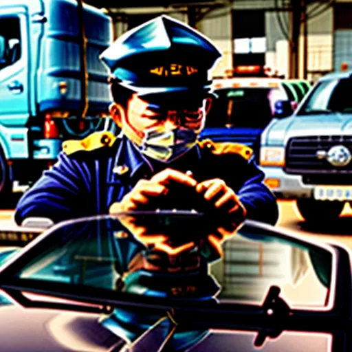 Tecnico che esegue la revisione di un veicolo