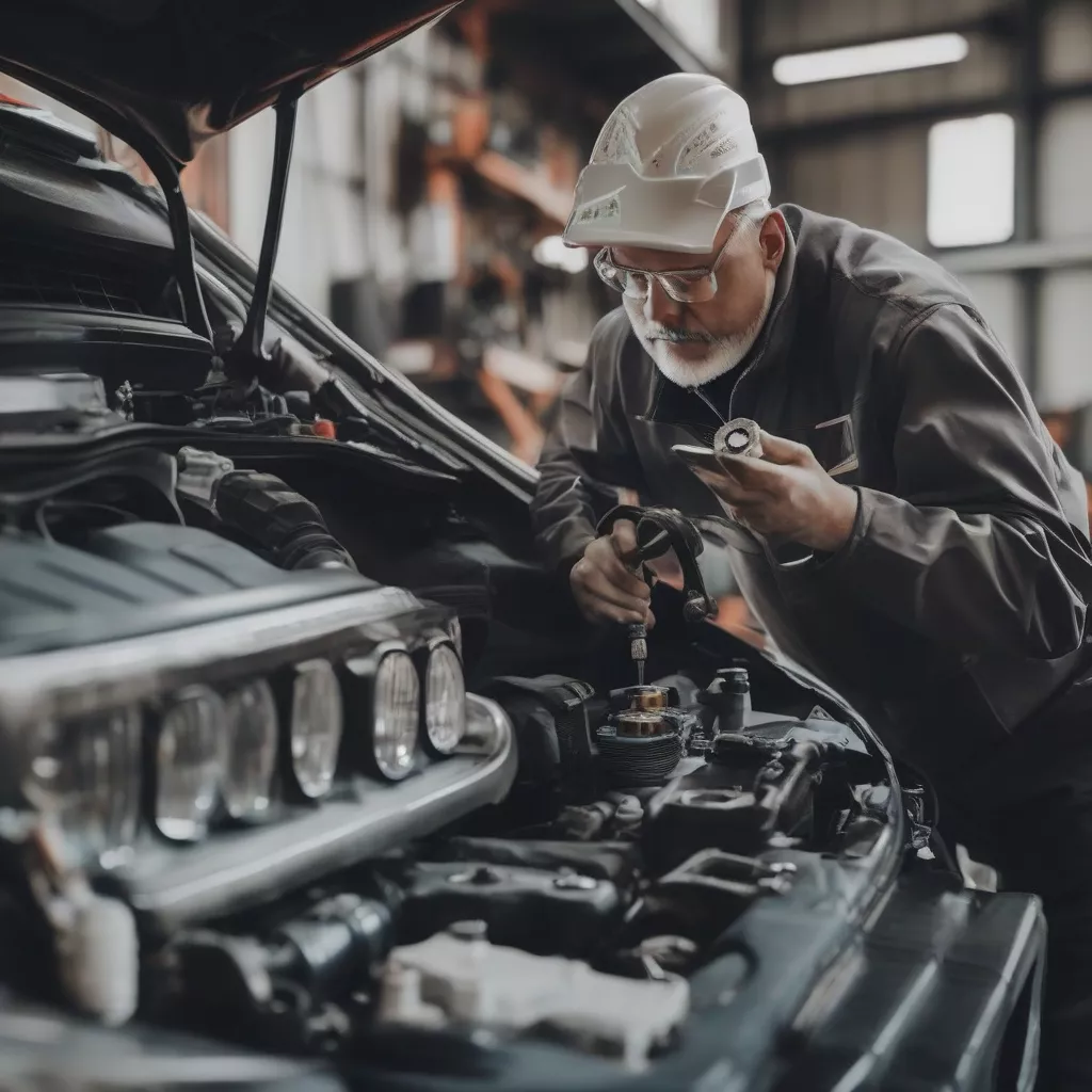 Nhân viên đăng kiểm xe tải bằng máy móc hiện đại