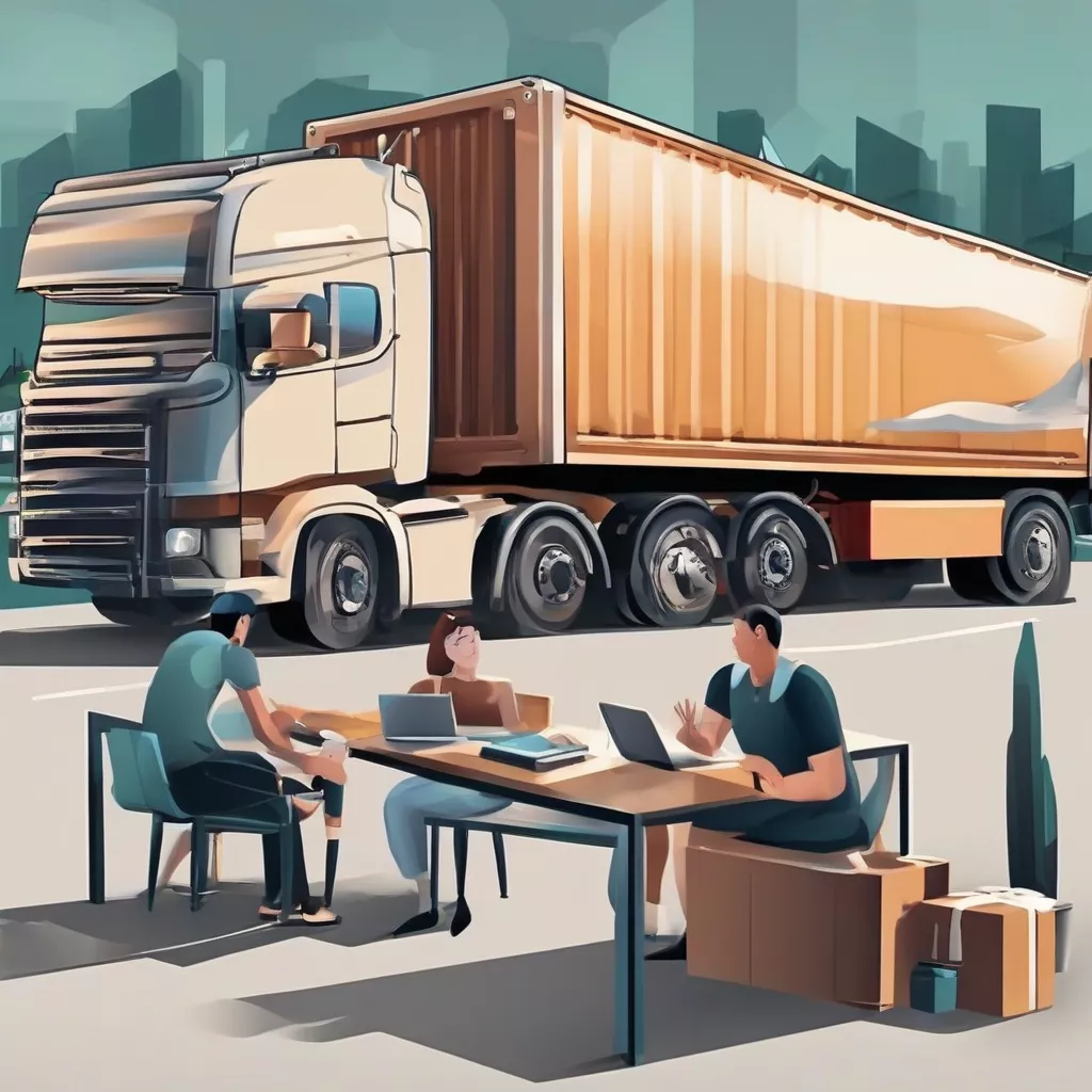 Nhân viên đang tư vấn cho khách hàng về bảo hiểm xe tải