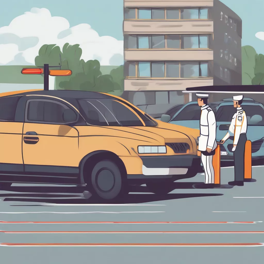 Parking attendant assisting with car parking