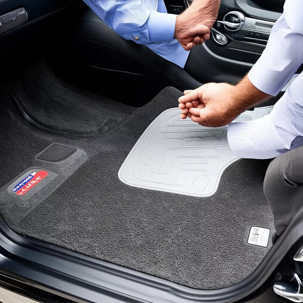 सेल्स कर्मचारी ग्राहक को सलाह दे रहा है