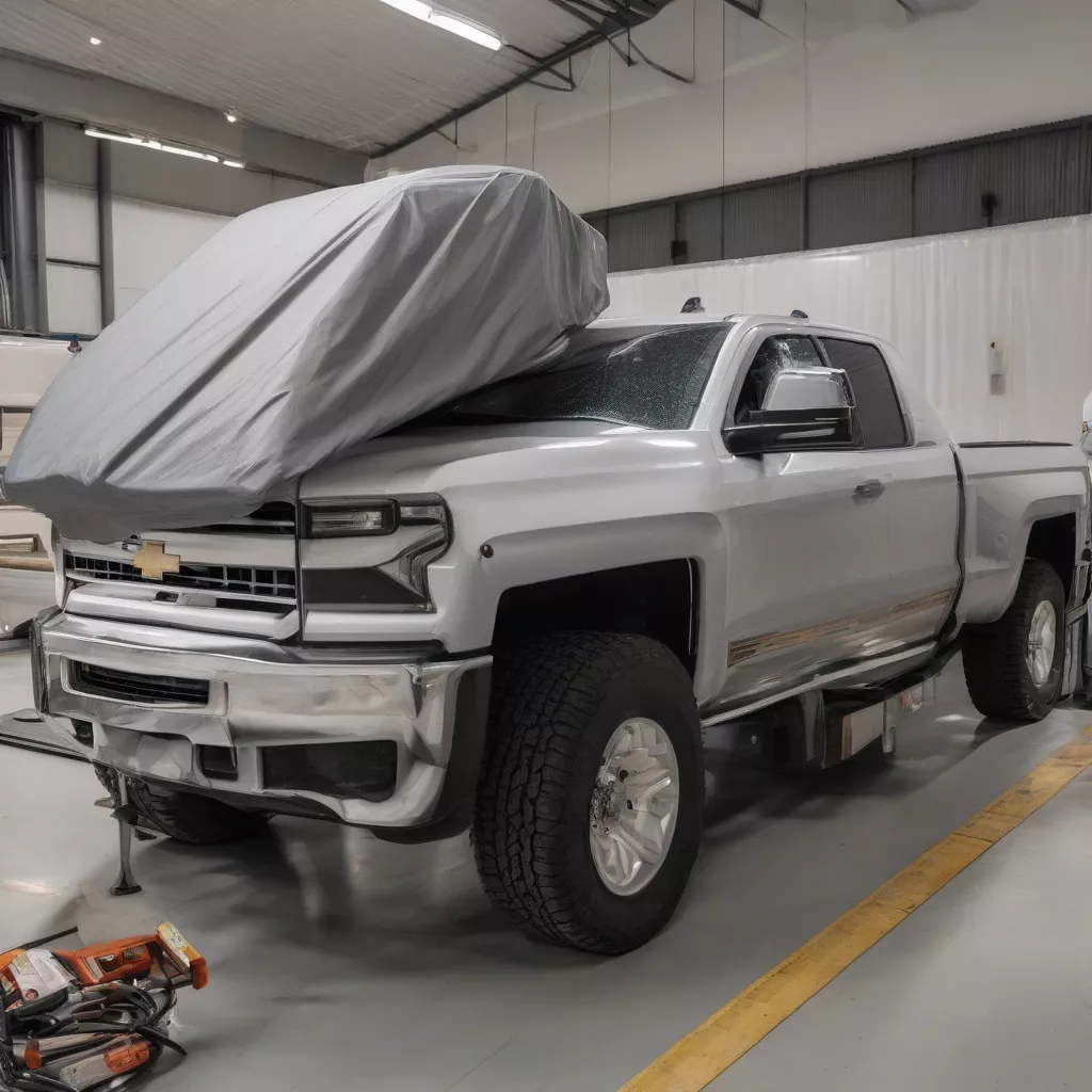 Technician Installing a Truck Tarp