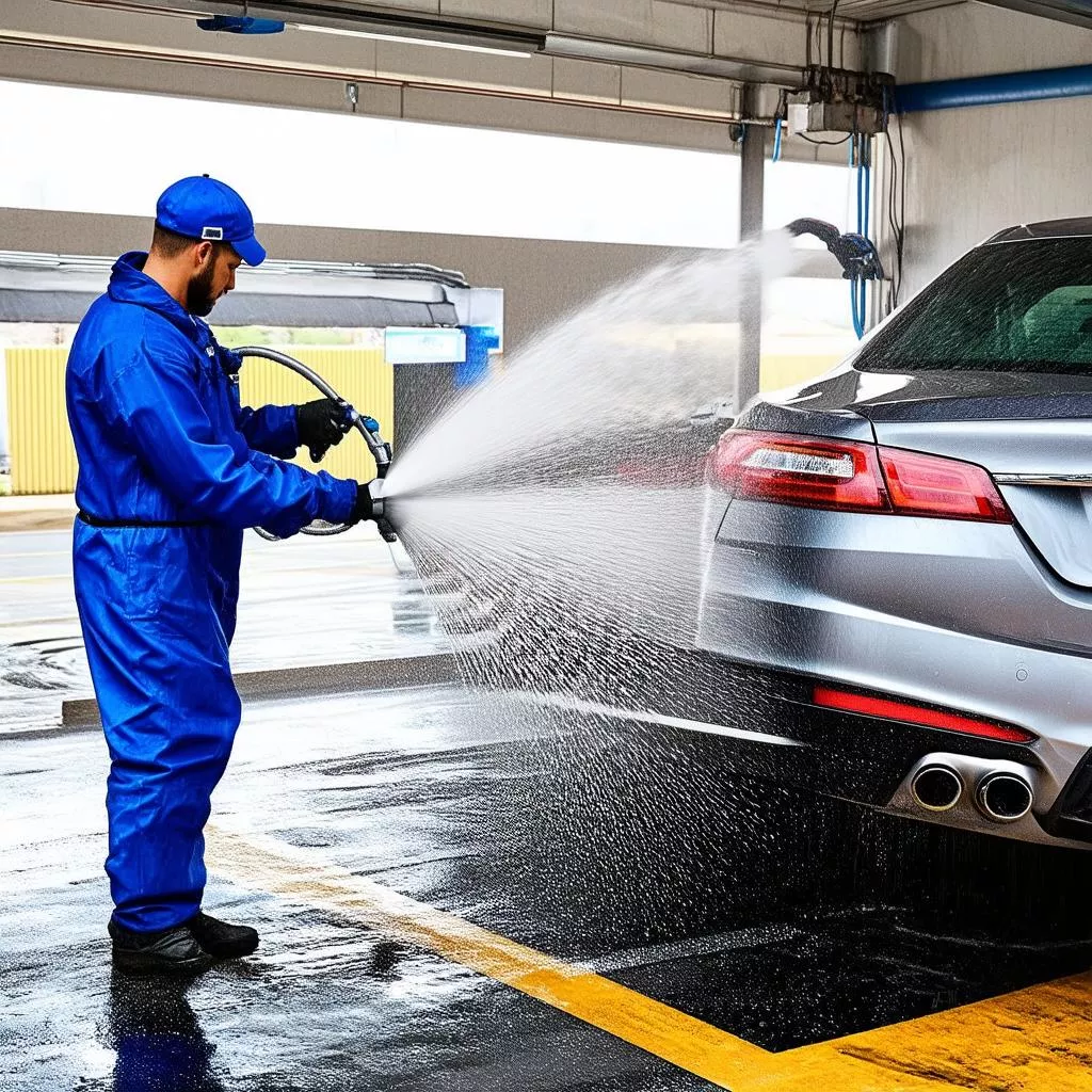 Professional car wash staff