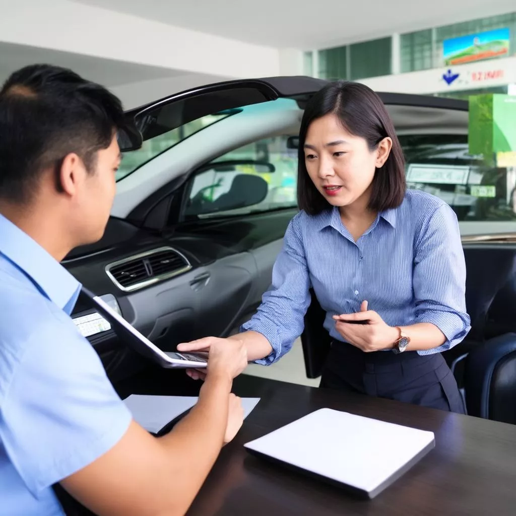 Nhân viên tư vấn bảo hiểm ô tô tại Hà Nội