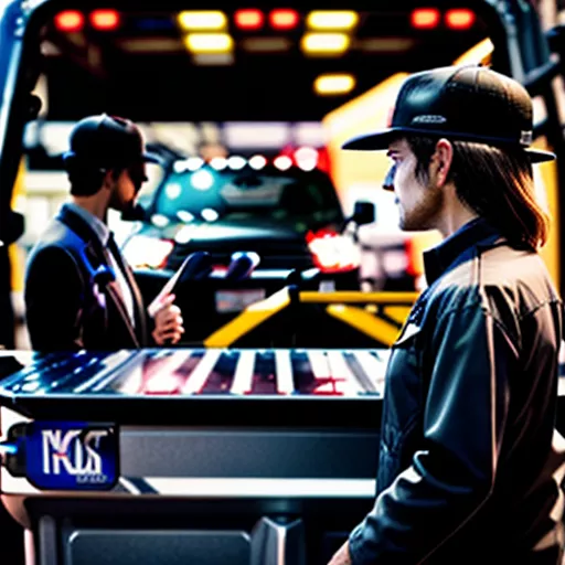 Consultor a auxiliar um cliente na compra de um camião