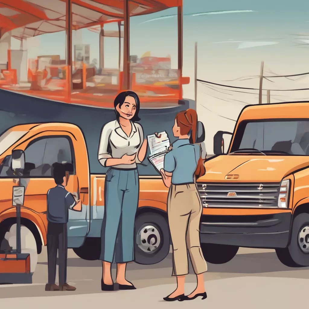 Nhân viên tư vấn khách hàng mua xe tải