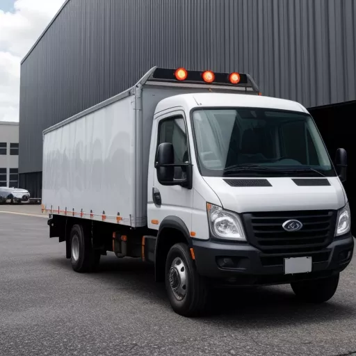 Sales consultant advising customers on purchasing the Ollin 700B truck