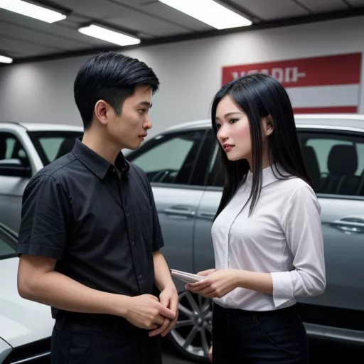 Nhân viên tư vấn khách hàng tại đại lý xe tải