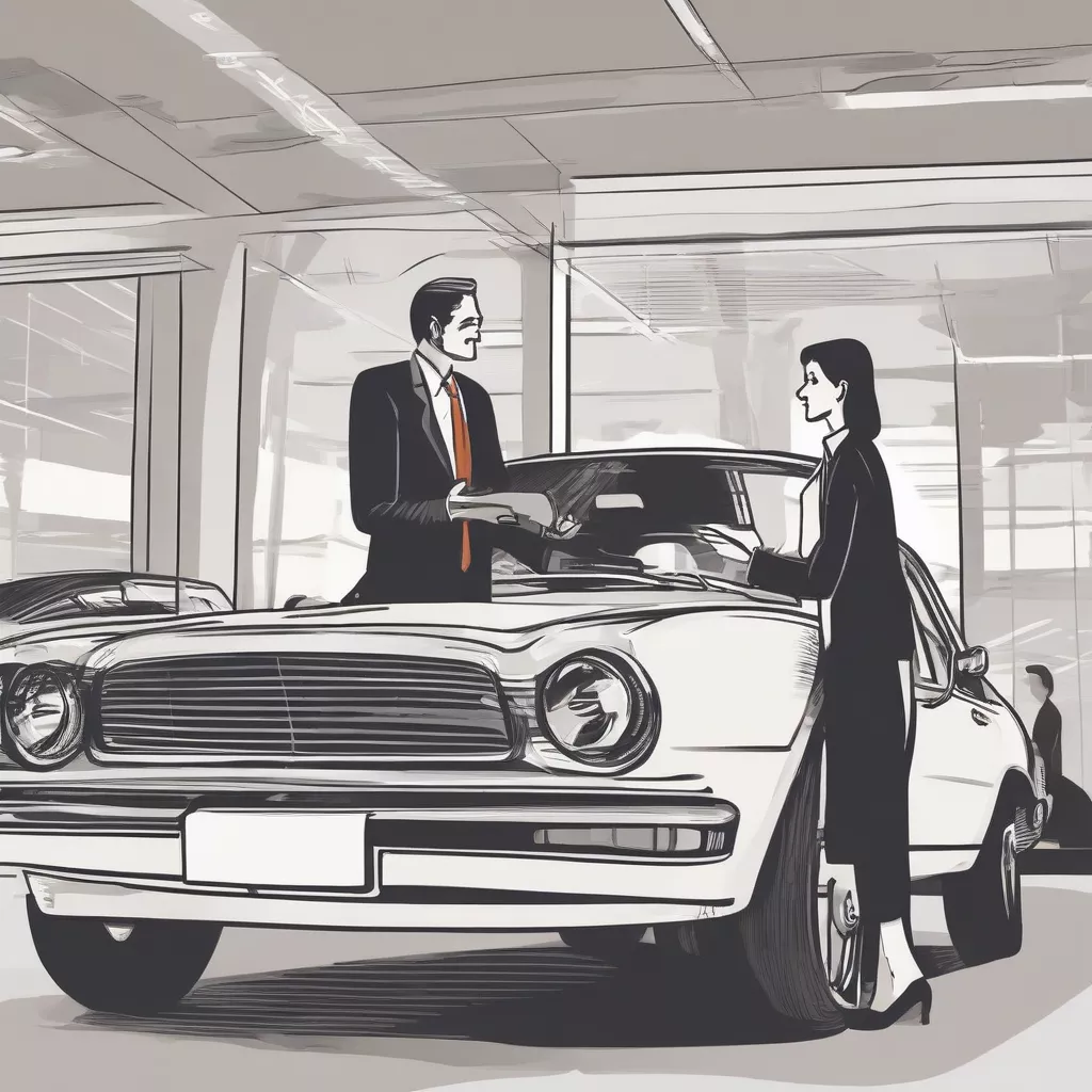 Car sales consultant advising a customer