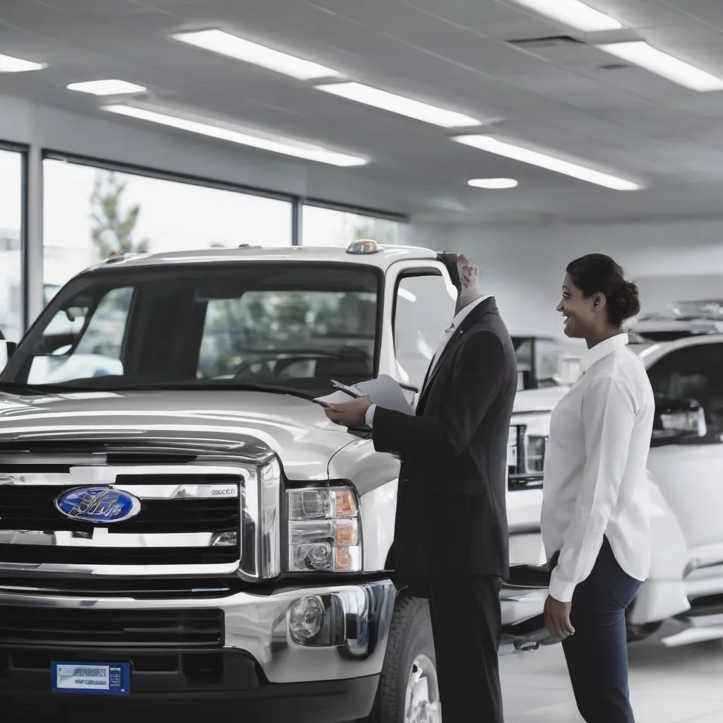Sales consultant advising on truck purchase