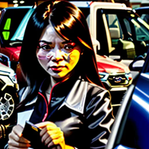 Sales consultant advising on truck financing