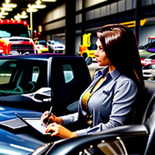 Sales consultant advising on truck financing