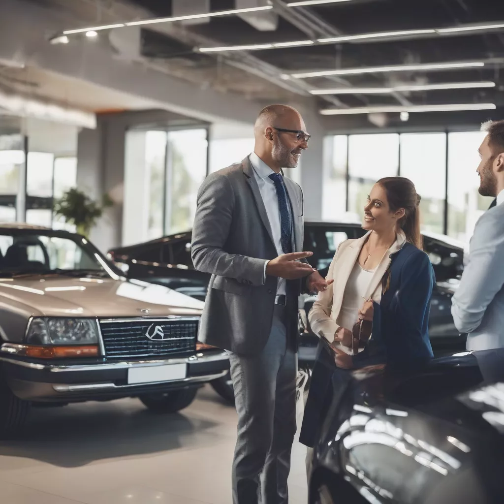 Nhân viên tư vấn tại showroom ô tô