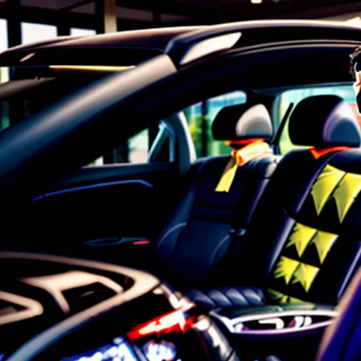 Consultor a apresentar um carro de 7 lugares