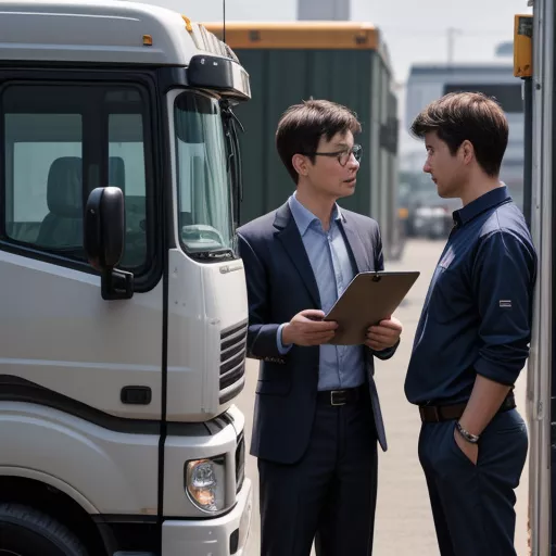 Sales consultant advising a customer about a truck