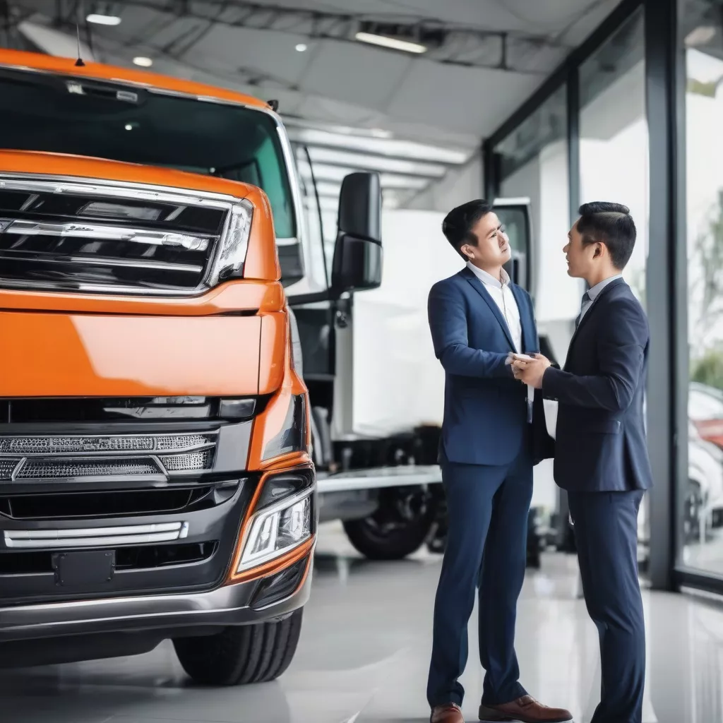 Nhân viên tư vấn xe tải tại đại lý