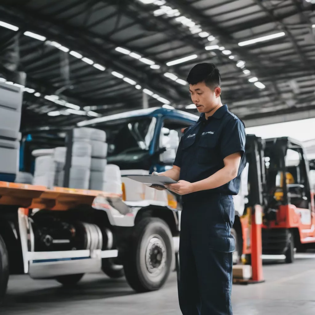 Xe Tải Hà Nội Staff Inspecting a Vehicle