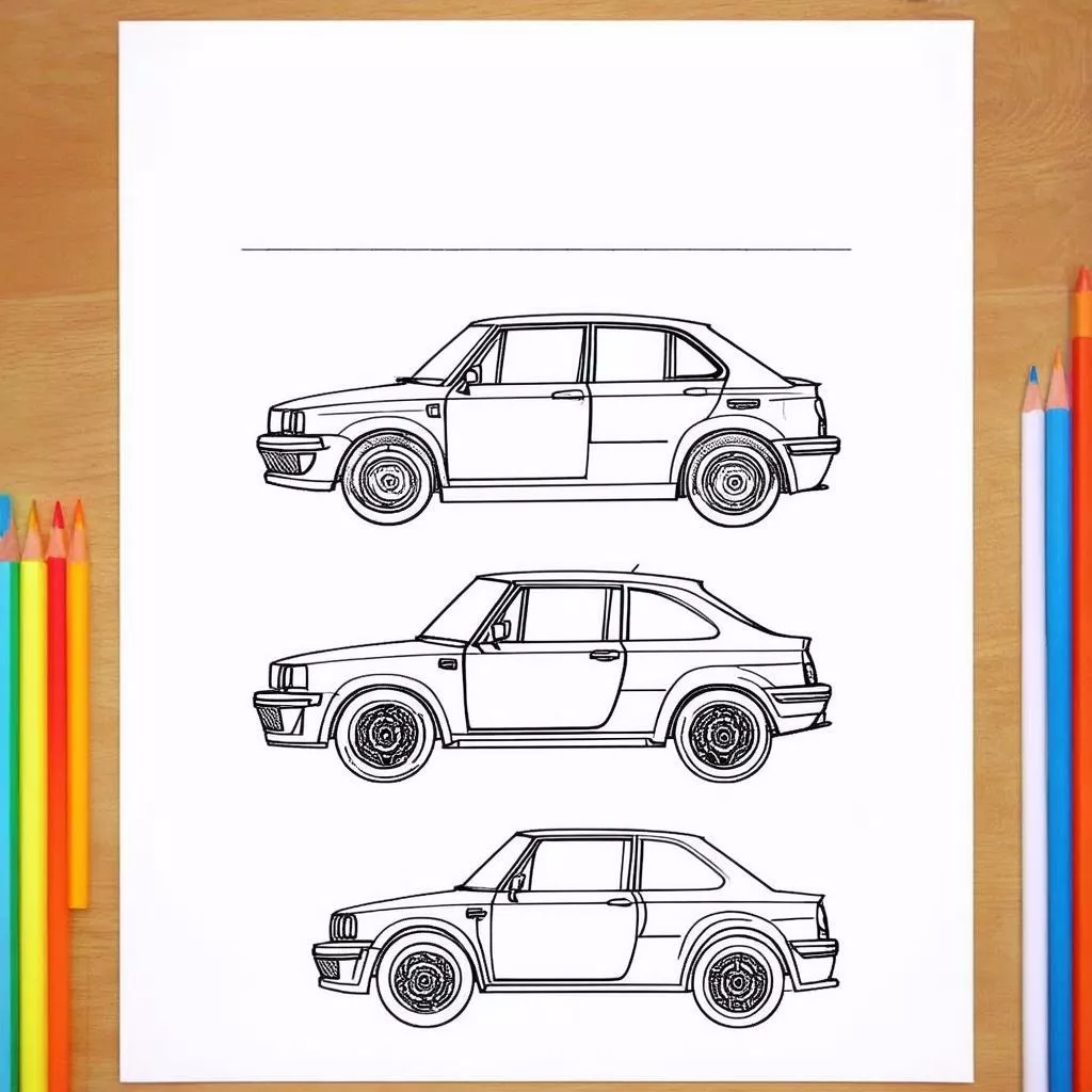 Những Bức Tranh Tô Màu Ô Tô Cho Bé