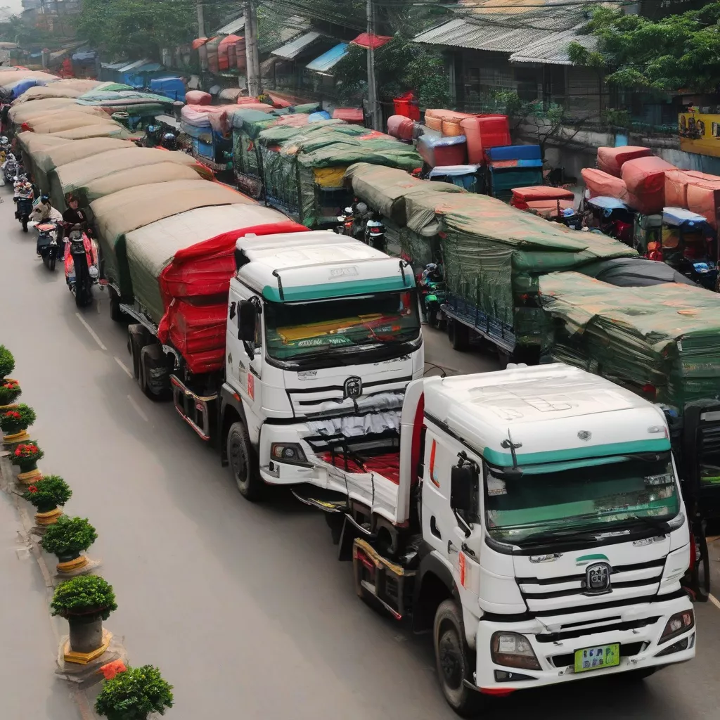 Trucks Parked in Hanoi
