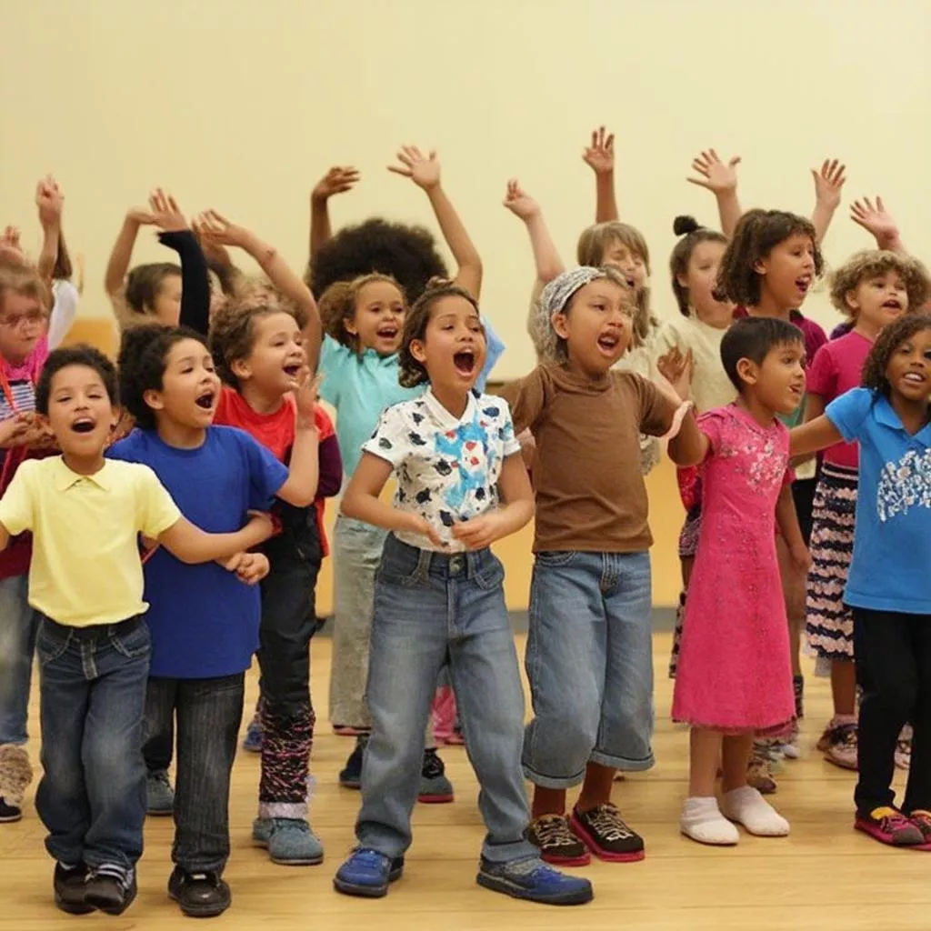 Children Singing and Dancing