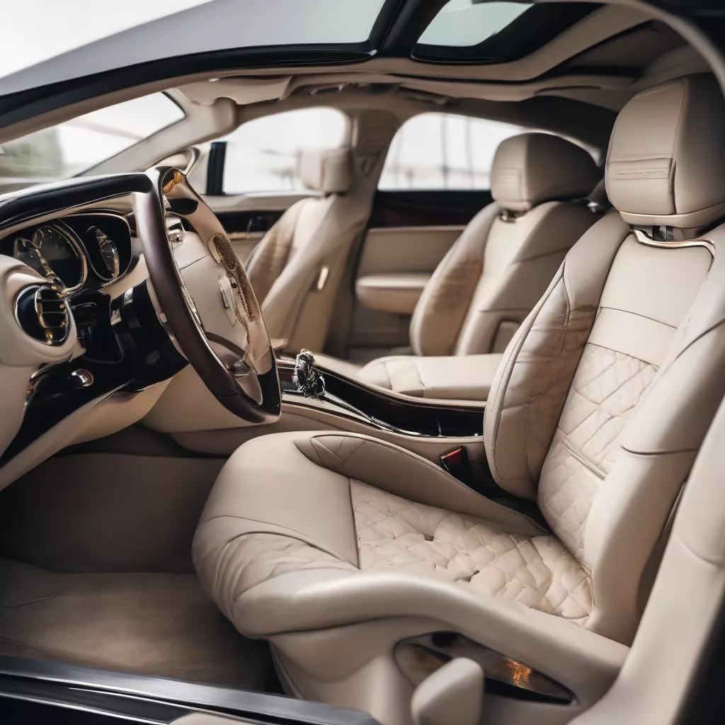 Nội thất bọc da ô tô sang trọng