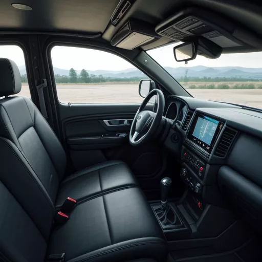 Interior da cabine do camião Thaco Ollin900B