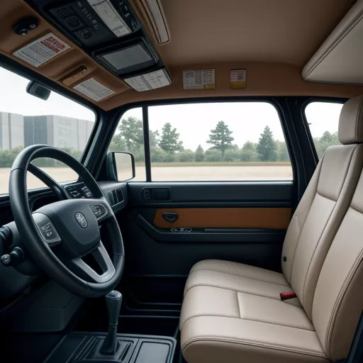 豪沃Max双驱牵引车现代化的内饰