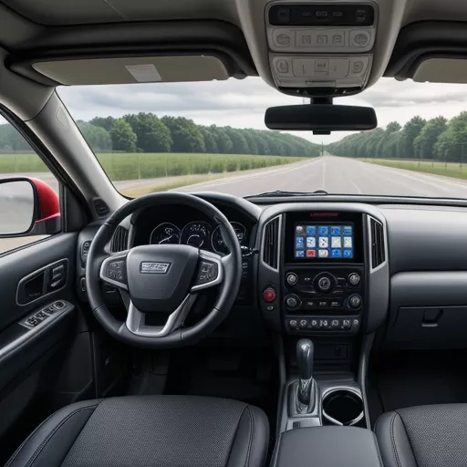 Modern interior of the Isuzu Giga 420HP 4x4 tractor truck