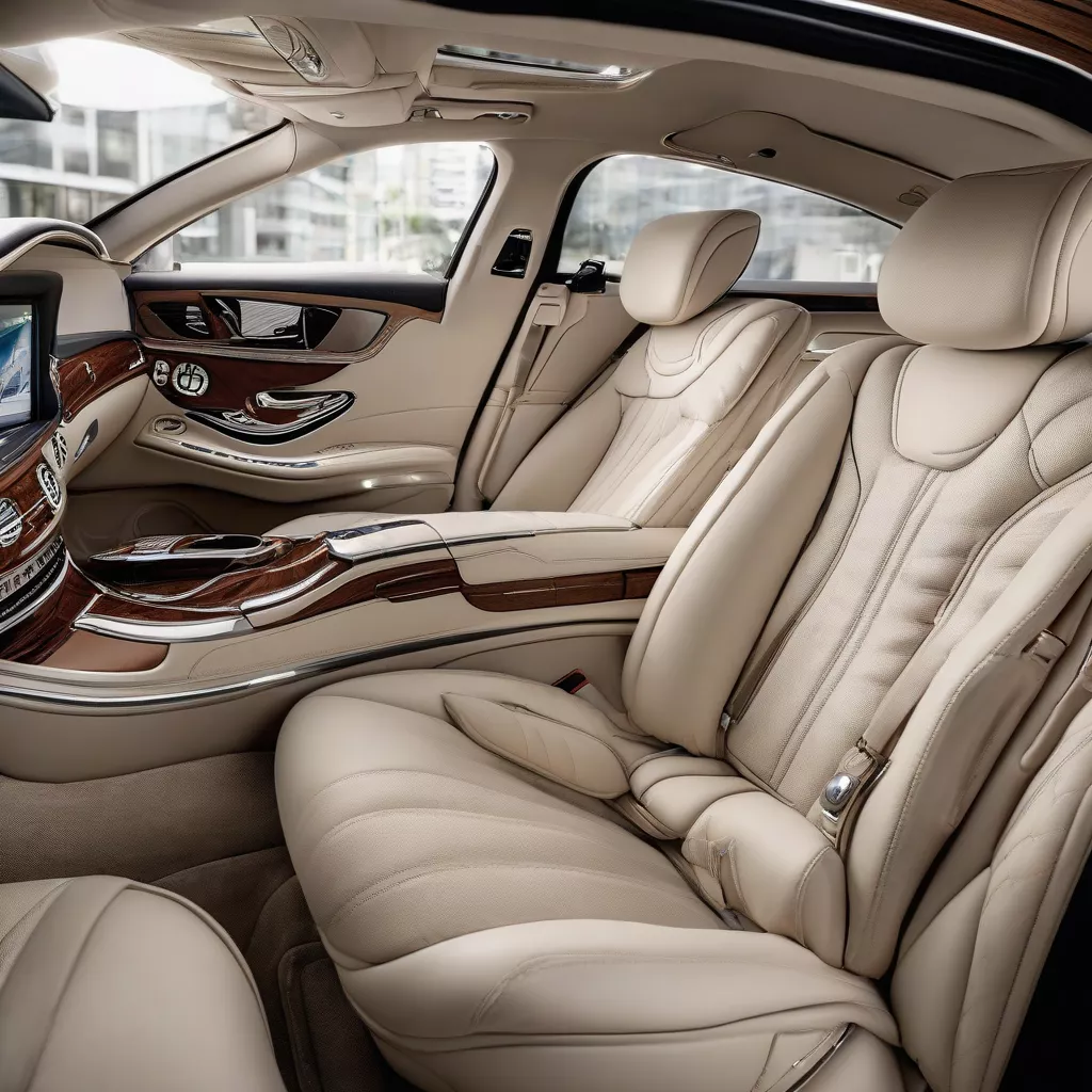 Luxurious interior of a Mercedes S600