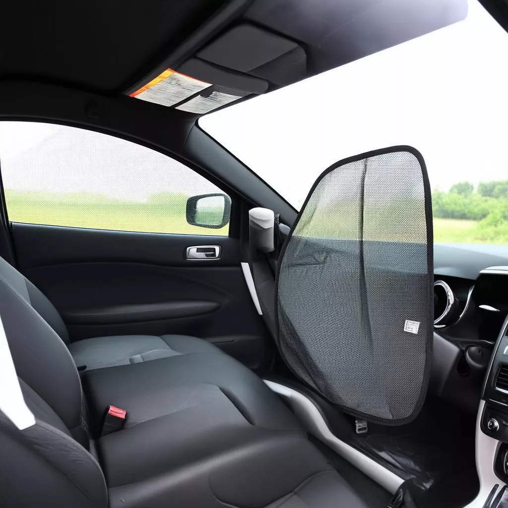 Interior do carro protegido do calor