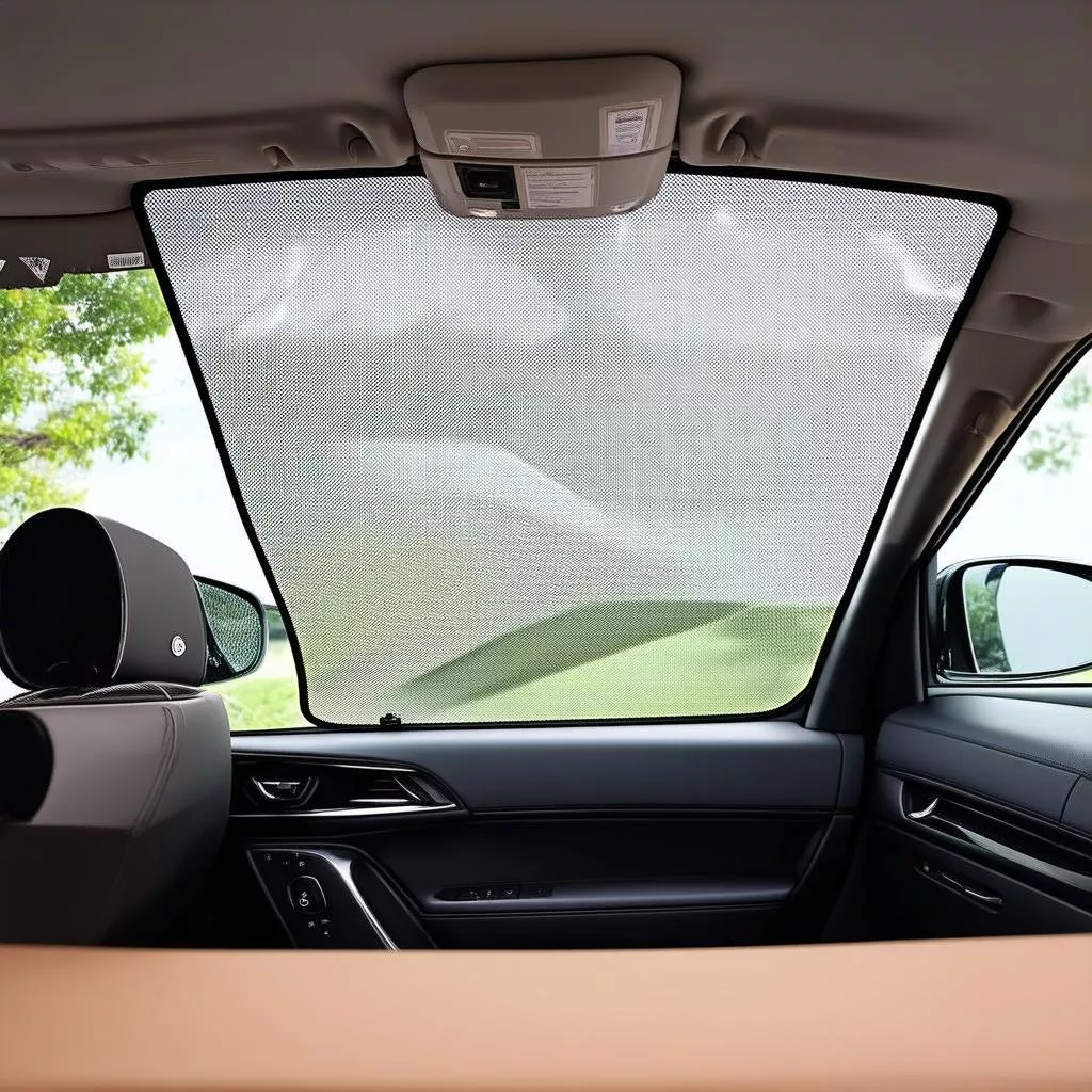Cool car interior with sun shades
