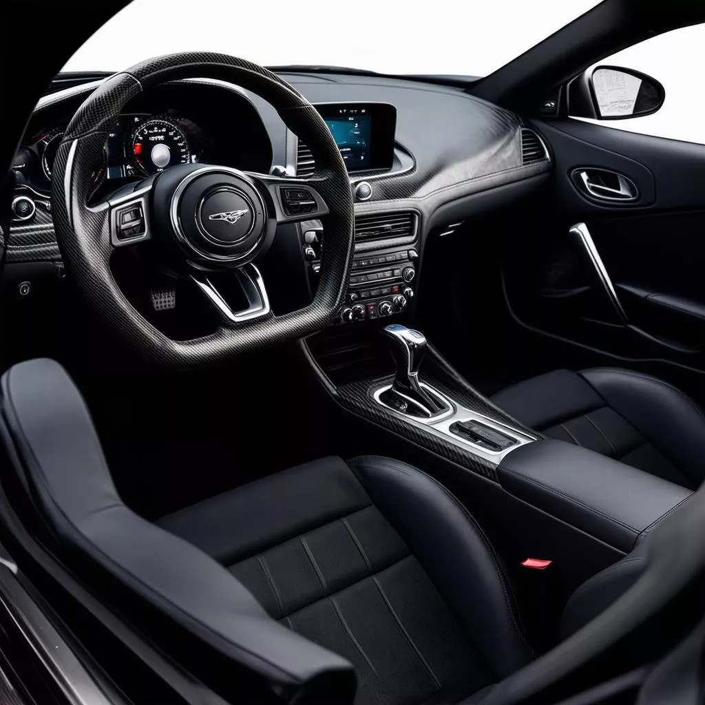 Modern sports car interior