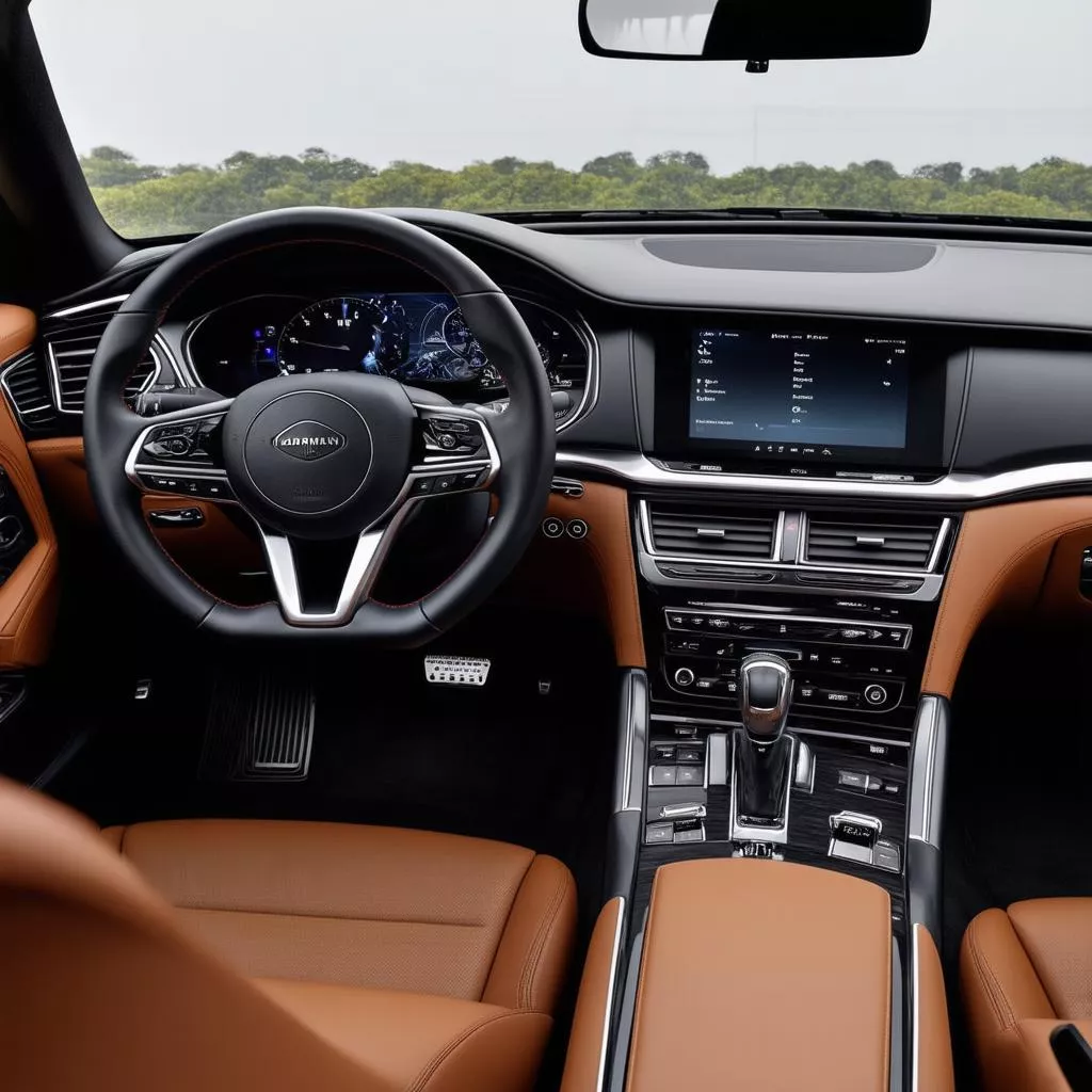 配备音响系统的汽车内饰