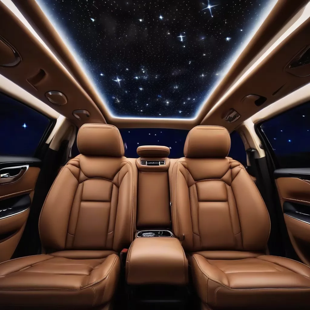 Autoinnenraum mit LED-Sternenhimmel