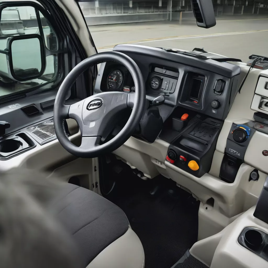 Nội thất xe ben Hino 6 tấn FC9JETA hiện đại