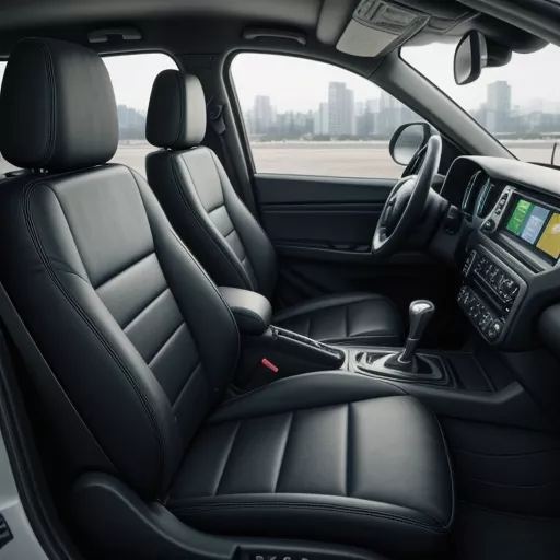 Nội thất xe ben Hyundai HD270 với ghế ngồi bọc da, vô lăng 3 chấu