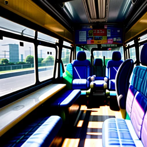 Spacious interior of a Daewoo bus