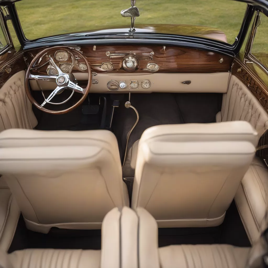 Restaurierter Oldtimer-Innenraum mit Liebe zum Detail