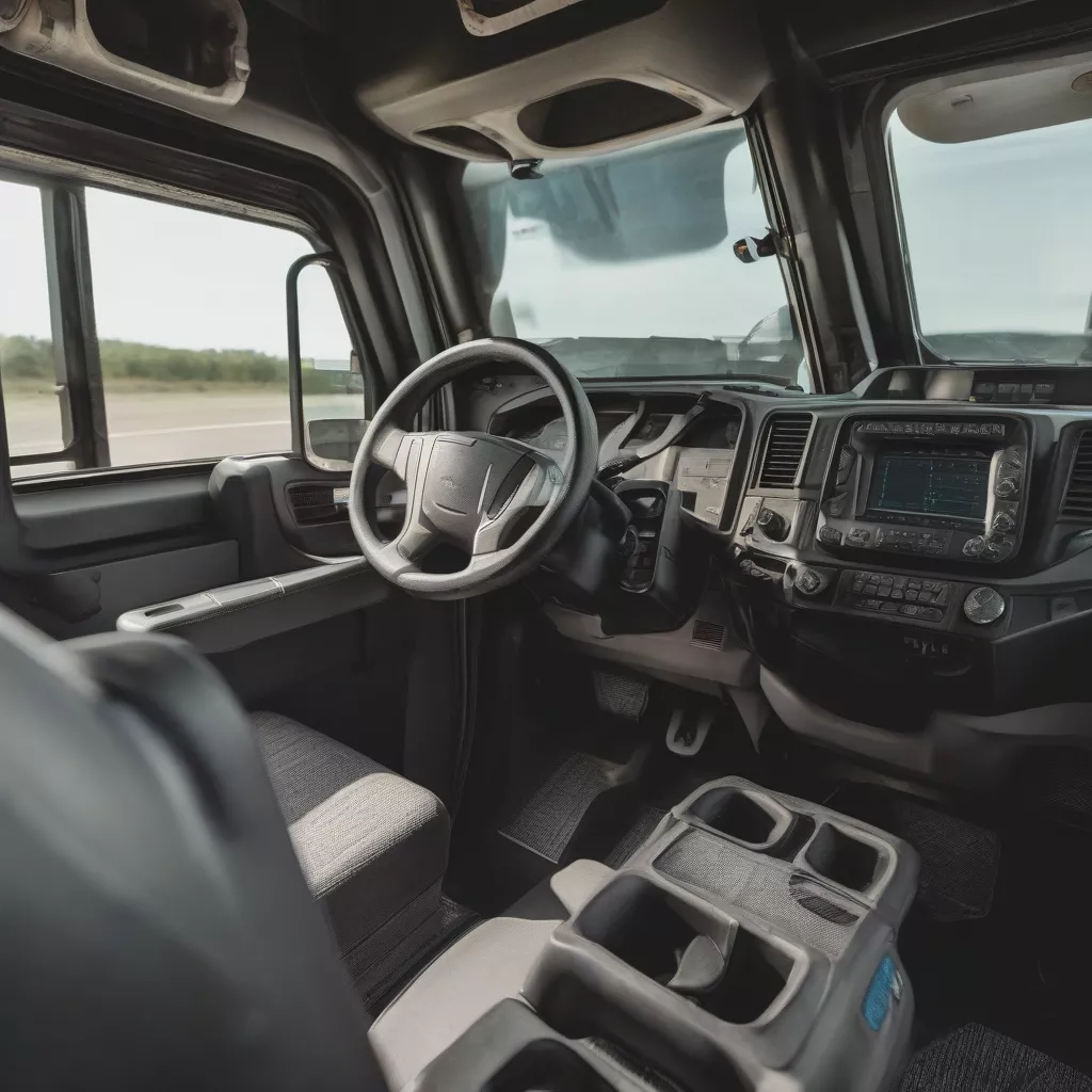Interior of the Fuso FZ49 tractor truck